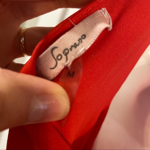 SOPRANO coral/orange sleeveless dress - Picture 4 of 4